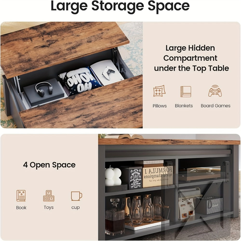 Coffee Table with Hidden Storage, Modern Accent Table for Living Room detail image - detail view 17