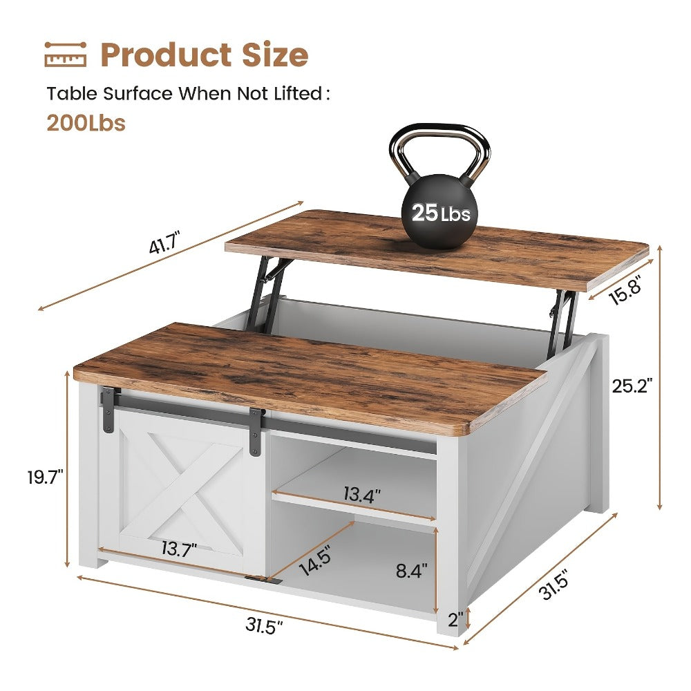 Coffee Table with Hidden Storage, Modern Accent Table for Living Room detail image