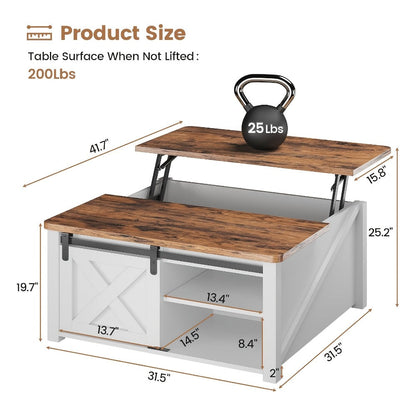 Coffee Table with Hidden Storage, Modern Accent Table for Living Room detail image