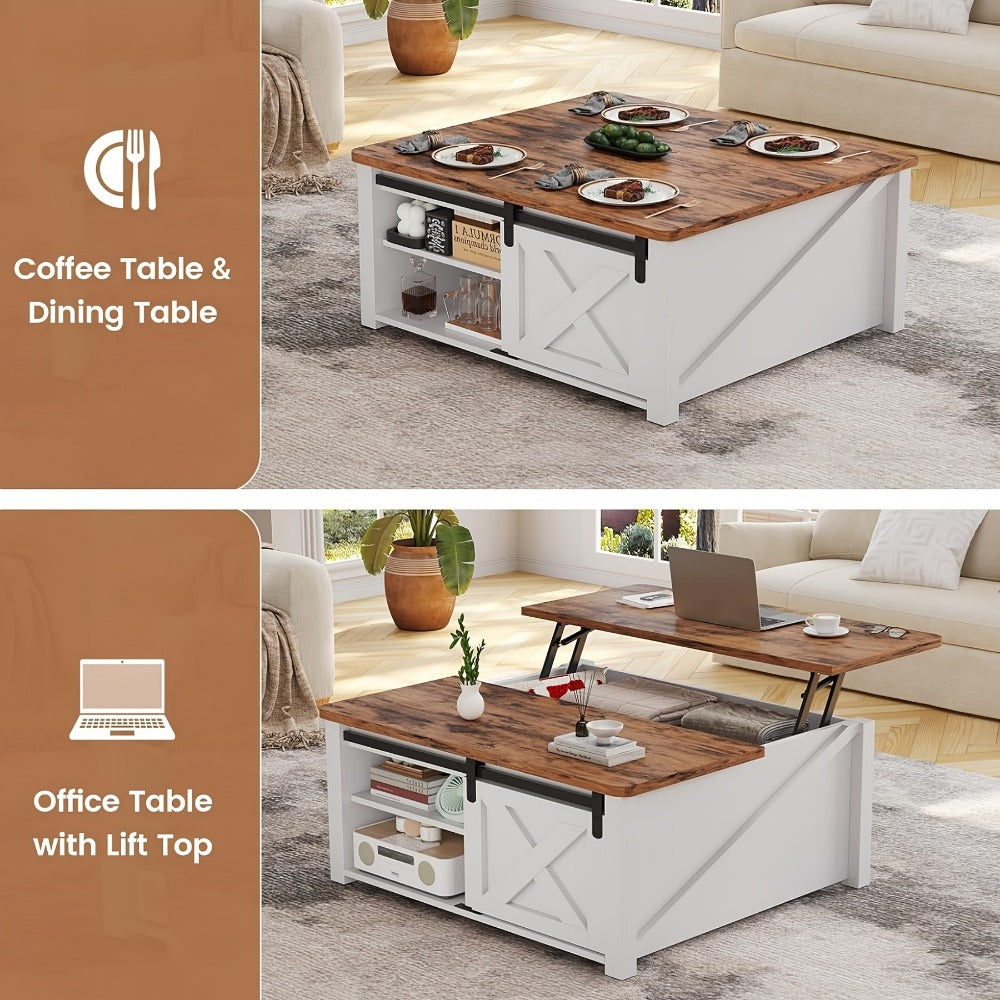 Coffee Table with Hidden Storage, Modern Accent Table for Living Room detail image - detail view 4