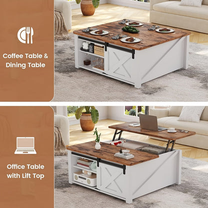Coffee Table with Hidden Storage, Modern Accent Table for Living Room detail image - detail view 4