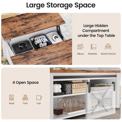 Coffee Table with Hidden Storage, Modern Accent Table for Living Room detail image - detail view 7