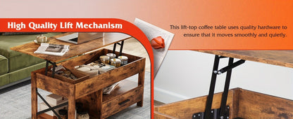 Coffee Table with Storage Drawers and Lift-Top Storage for Living Room detail image - detail view 15