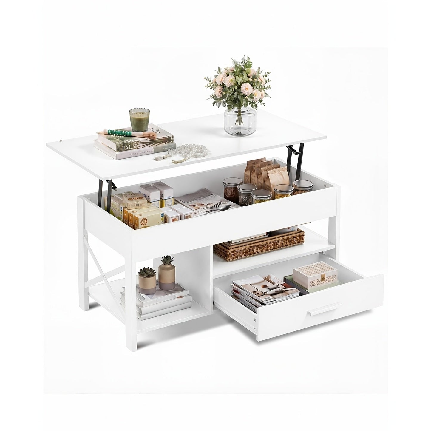 Coffee Table shown in the White option