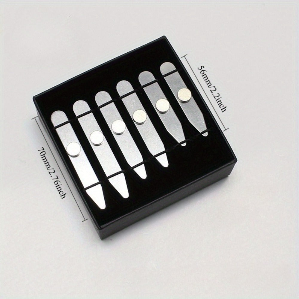Collar Stays - for Men 3 Pairs Metal Black Gold - Reinforced Shirt Stiffeners for Dress - main product view