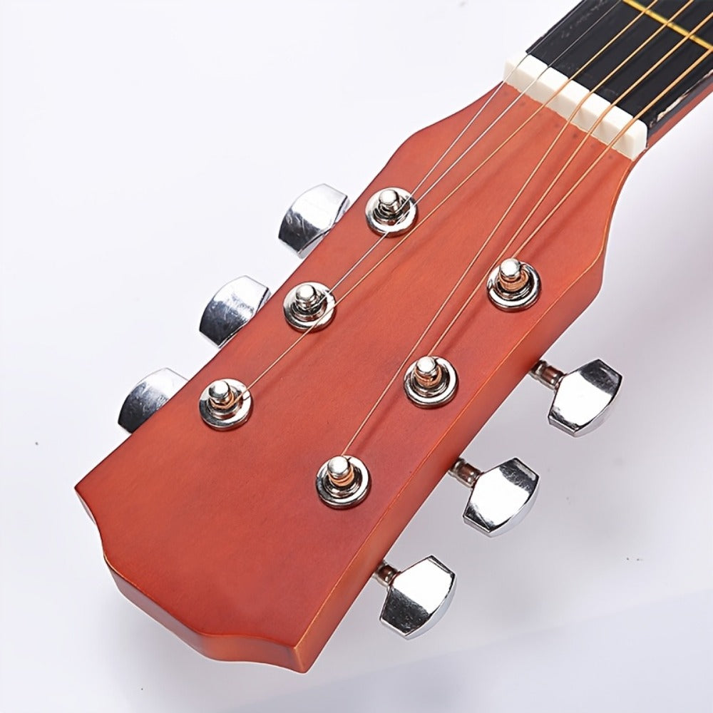 Complete 38-Inch Acoustic Guitar for New Players, Ideal for Beginners, Comes with Guitar Strings, Carrying Bag, Capo, Finger Picks, And More. Perfect As a Christmas Present detail image - detail view 8