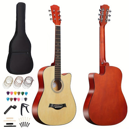 Complete 38-Inch Acoustic Guitar for New Players, Ideal for Beginners, Comes with Guitar Strings, Carrying Bag, Capo, Finger Picks, And More. Perfect As a Christmas Present product image