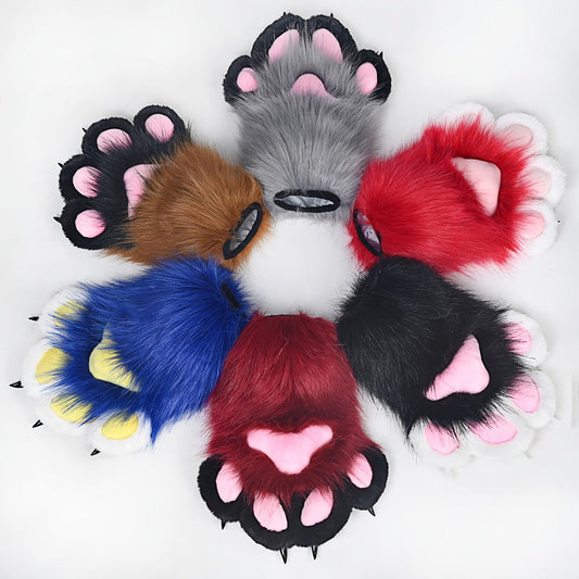 Cosplay Costume Accessories - Claw Gloves with Sound Effects Realistic Furry Cat Fox Beast Animal Paw - product detail view 2