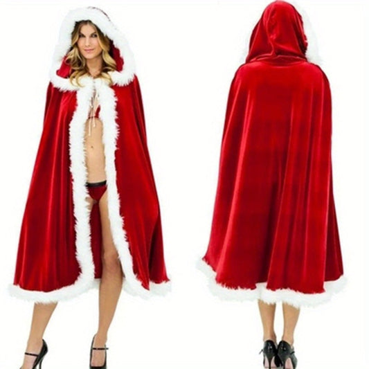 Costume Accessories - Christmas Red Cape Cloak for Adults Unisex Knit Stretch Vampire Cape - main product view