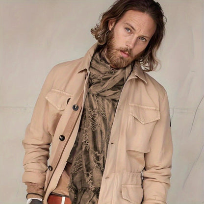 Costume Accessories - Medieval Hooded Cape Scarf with Viking Brooch Unisex Renaissance Cloak Y2K - product detail view 11