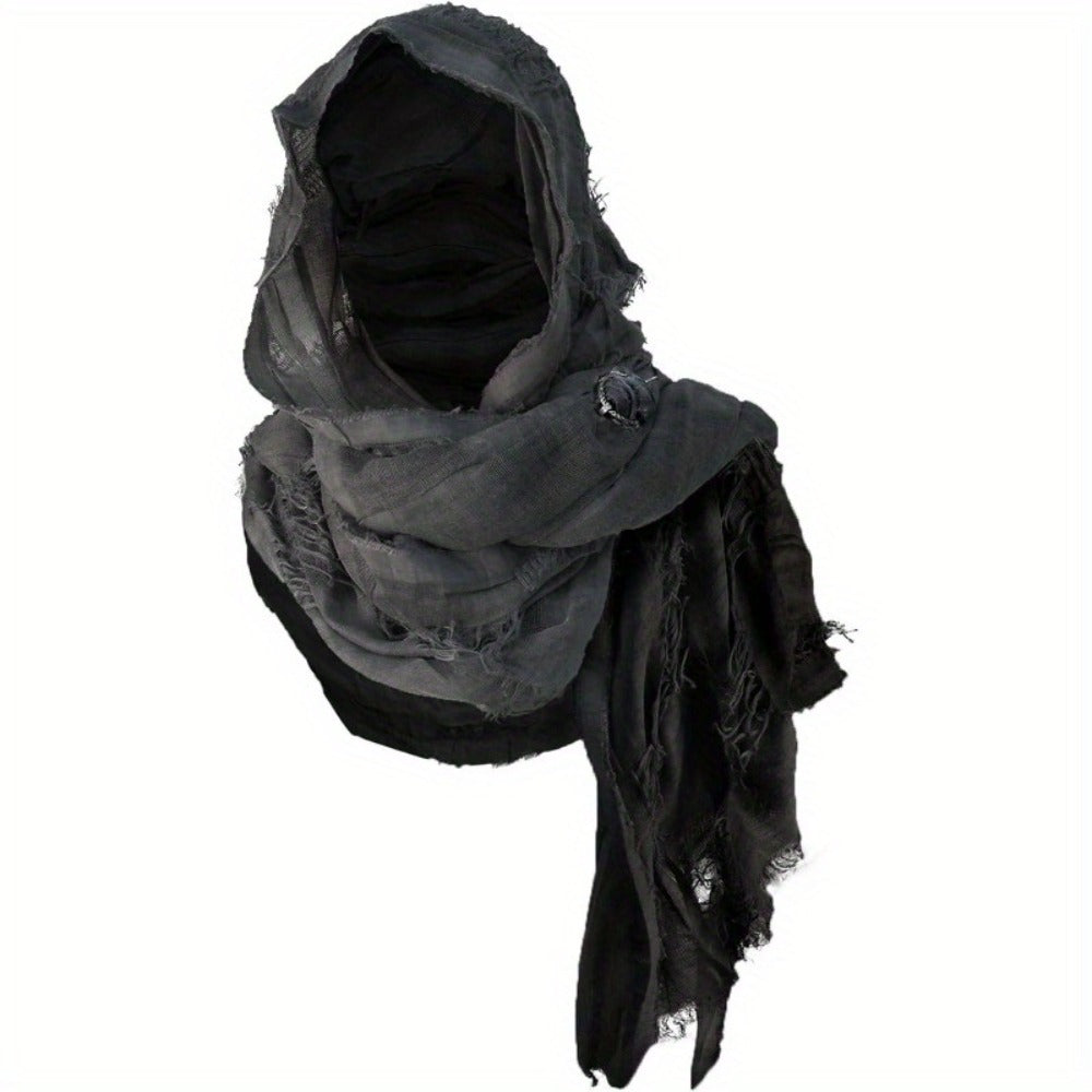 Costume Accessories - Medieval Hooded Cape Scarf with Viking Brooch Unisex Renaissance Cloak Y2K - product detail view 12