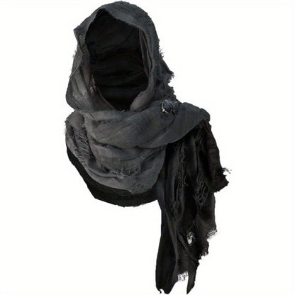 Costume Accessories - Medieval Hooded Cape Scarf with Viking Brooch Unisex Renaissance Cloak Y2K - product detail view 12