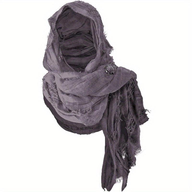 Costume Accessories - Medieval Hooded Cape Scarf with Viking Brooch Unisex Renaissance Cloak Y2K - product detail view 18