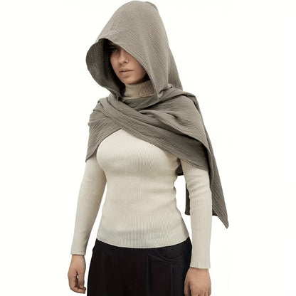 Costume Accessories - Medieval Hooded Cape Scarf with Viking Brooch Unisex Renaissance Cloak Y2K - product detail view 19