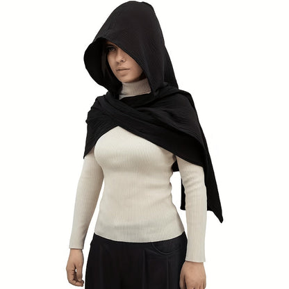 Costume Accessories - Medieval Hooded Cape Scarf with Viking Brooch Unisex Renaissance Cloak Y2K - product detail view 20