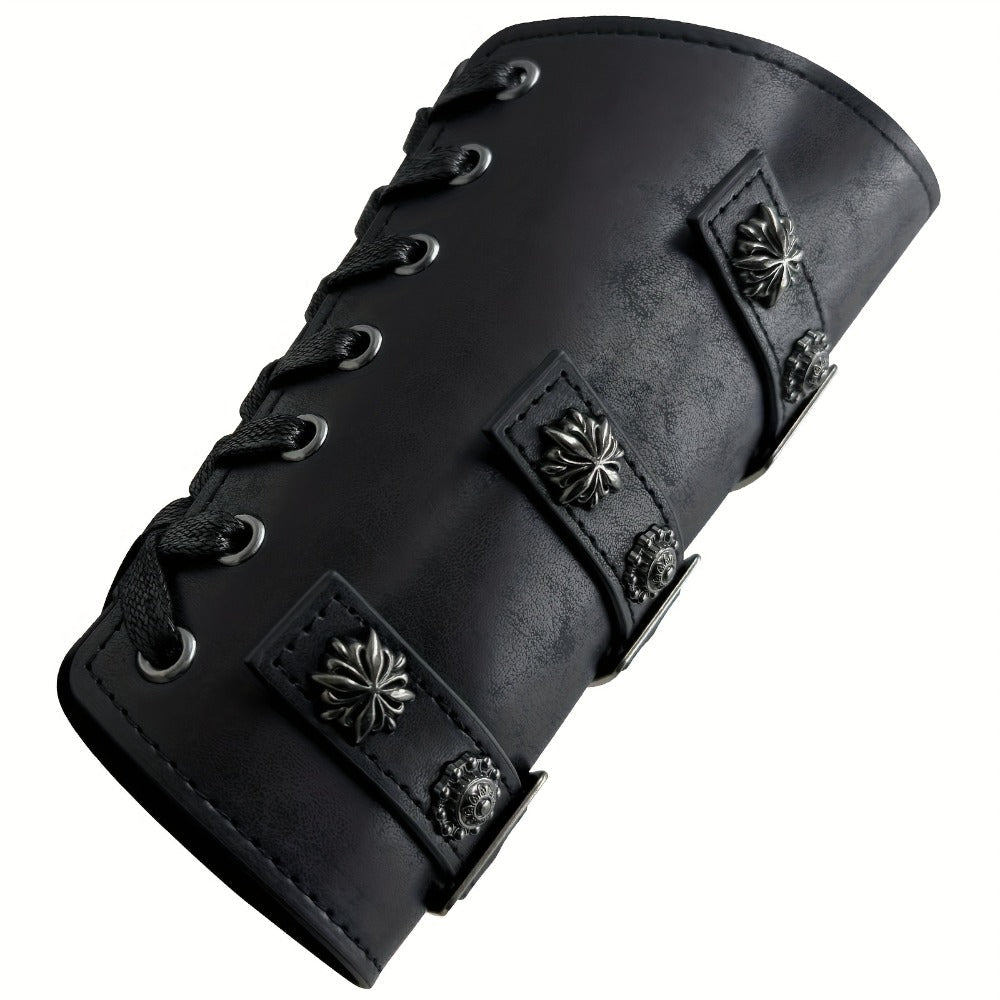 Costume Accessories - Medieval Knight Wrist Guards Handcrafted Cosplay Armor Bracers Halloween - product detail view 8