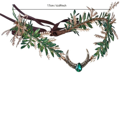 Costume Accessories - Renaissance Fairy Set 4 Pcs for Women | Medieval Elf Crown Headband Belt - product detail view 4