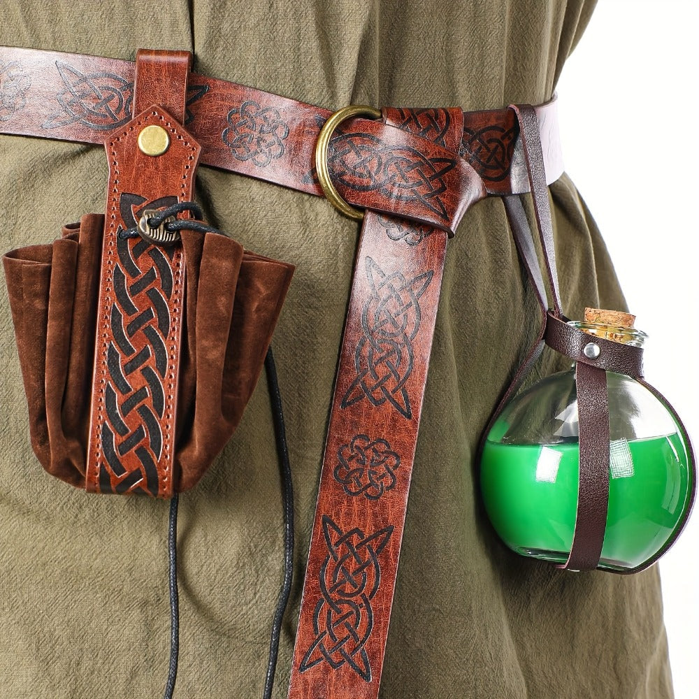 Costume Accessories - Renaissance Fairy Set 4 Pcs for Women | Medieval Elf Crown Headband Belt - product detail view 7
