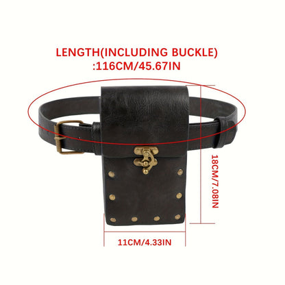 Costume Accessory Sets - Renaissance Set 5 Pieces Belt Pouch Waist Bag Potion Vials Keyring Hook - product detail view 4