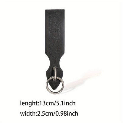 Costume Belt Set - Renaissance 5pcs | Medieval Viking Embossed Faux Leather with Pouches - product detail view 6