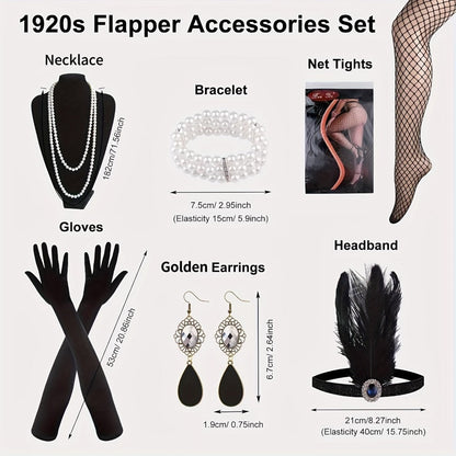 Costume Hair Accessories - Flapper Headband Set 10PCS 1920s Gatsby Roaring 20s Art Deco Vintage for - product detail view 6