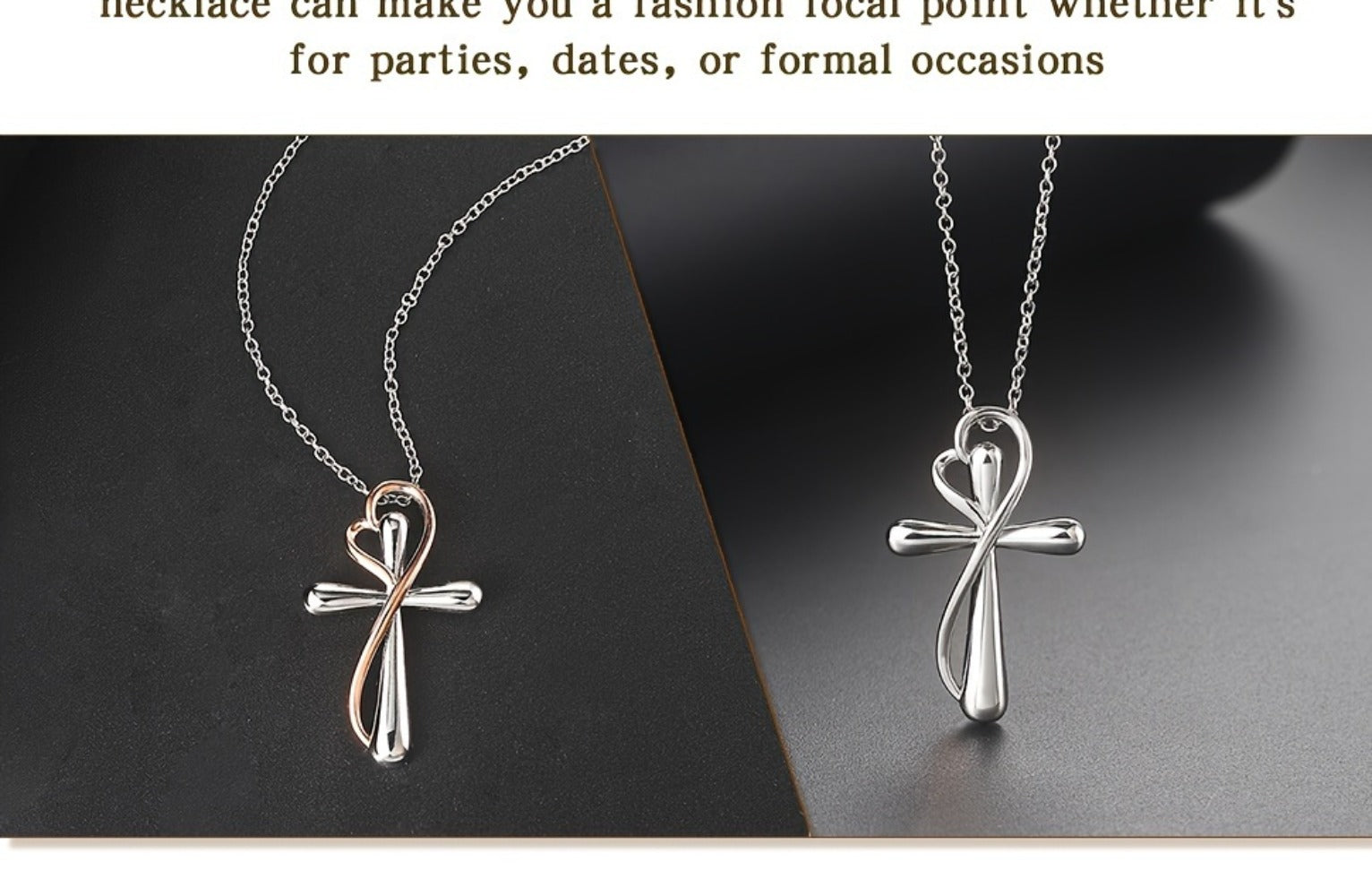 Cross Necklace - 925 Sterling Silver Pendant for Women Love Heart Religious Charm Jewelry - product detail view 11
