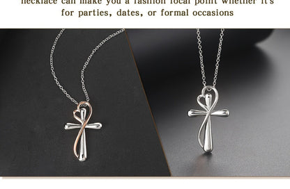 Cross Necklace - 925 Sterling Silver Pendant for Women Love Heart Religious Charm Jewelry - product detail view 11