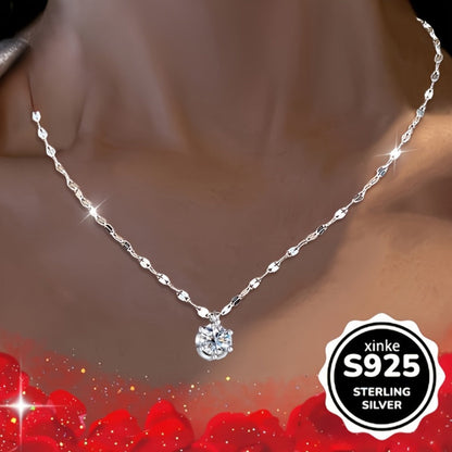 Cross Necklace - Lip 925 Sterling Silver with Cubic Zirconia & Heart Charm - Boho Sexy - product detail view 4