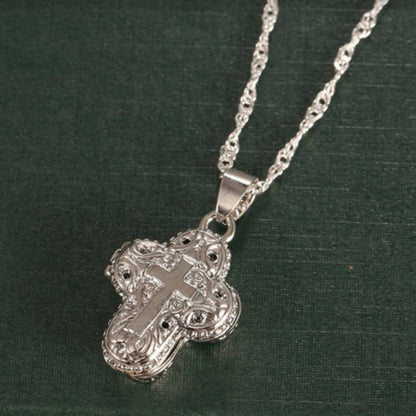 Cross Necklace - Pendant for Women Vintage Bohemian Religious Statement Layered Chain - product detail view 5