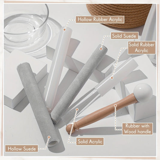 Crystal Singing Bowl Mallet Set, 5-Piece Percussion Striker Kit detail image