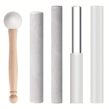 Crystal Singing Bowl Mallet Set, 5-Piece Percussion Striker Kit detail image - detail view 3