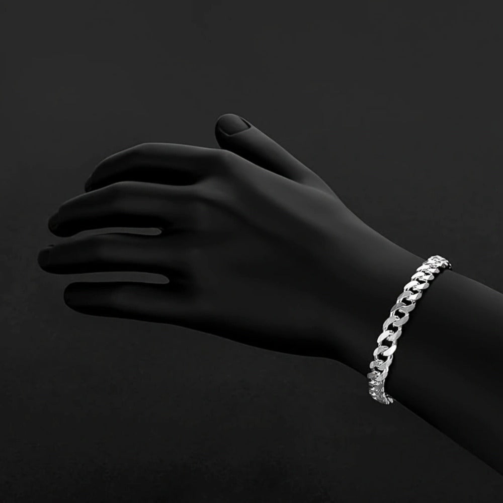 Cuban Link Chain Necklace - 925 Sterling Silver for Men 10mm Wide , Anti-Allergic, Multiple Lengths, & - product detail view