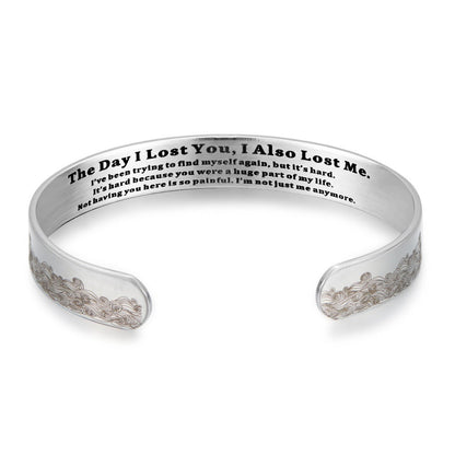 Cuff Bracelet - Pet Memorial for Women - Adjustable C-Shape Open , Sympathy Gift for Loss - product detail view 2