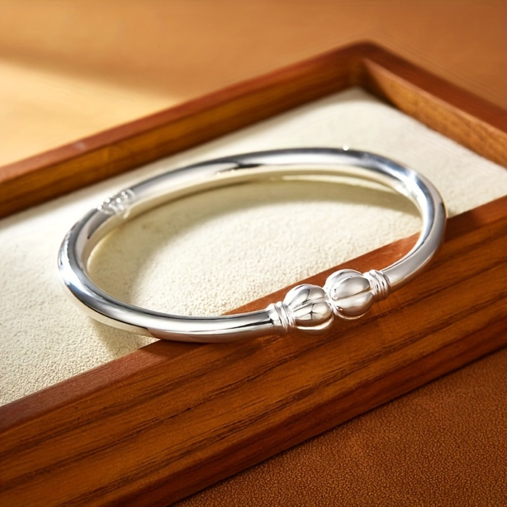 Cuff Bracelet - S999 Sterling Silver for Women Tribal Style Minimalist Bangle, Everyday - product detail view 5