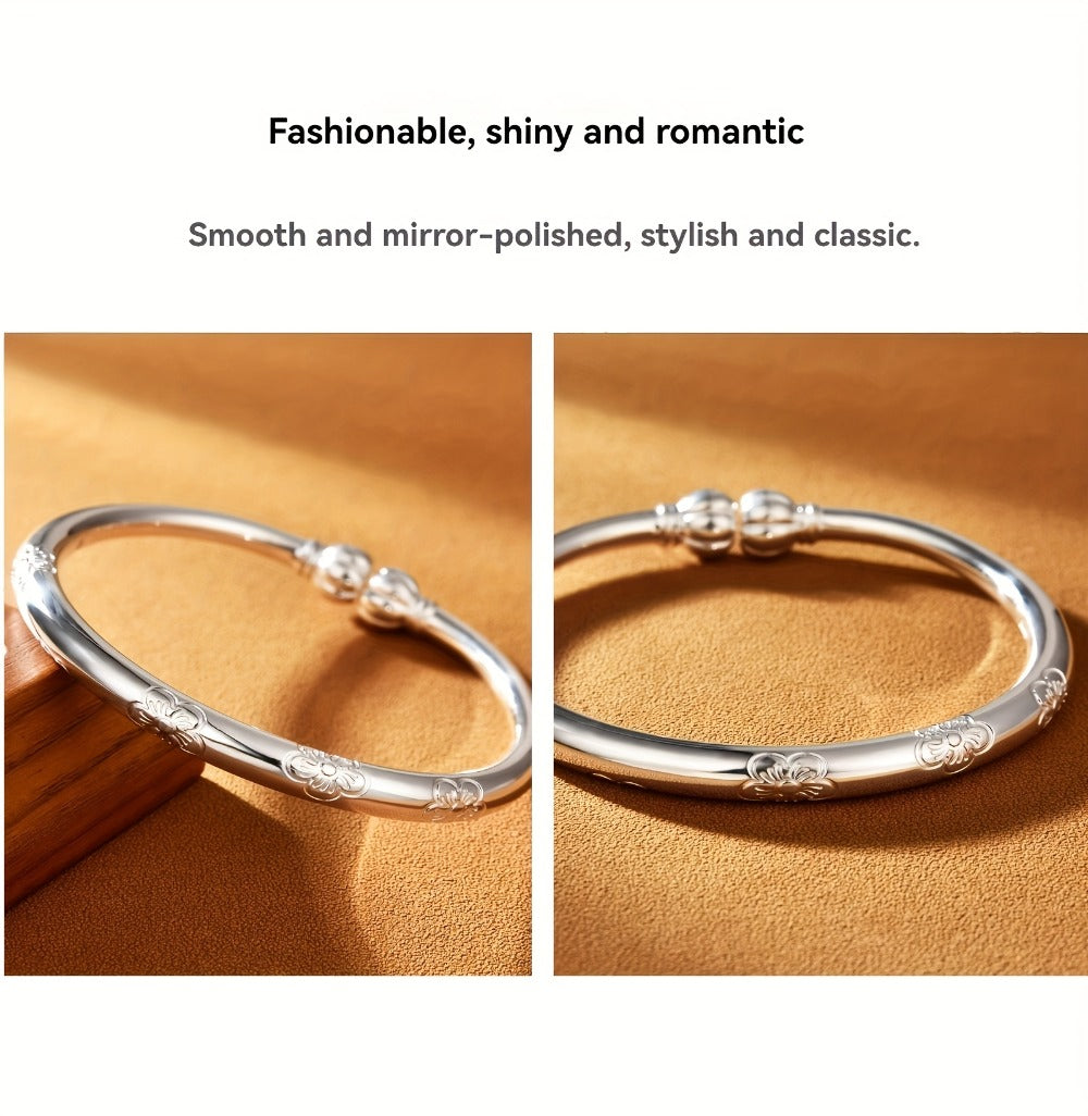 Cuff Bracelet - S999 Sterling Silver for Women Tribal Style Minimalist Bangle, Everyday - product detail view 7