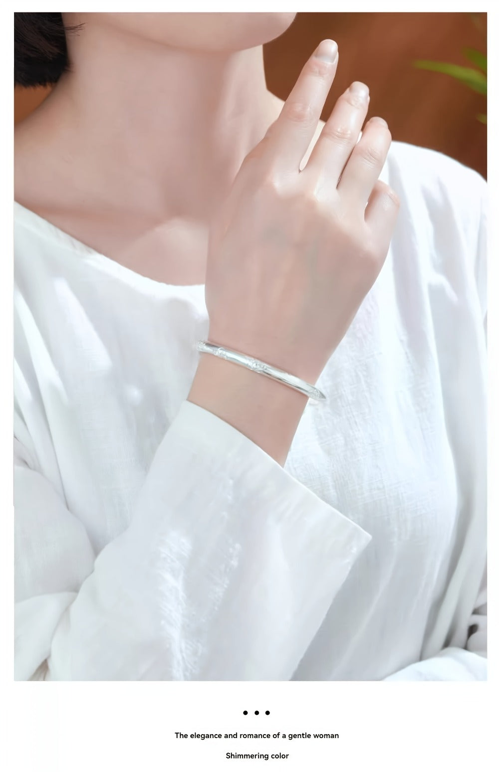 Cuff Bracelet - S999 Sterling Silver for Women Tribal Style Minimalist Bangle, Everyday - product detail view 9