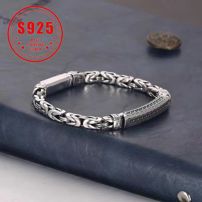 Cuff Bracelet - Sterling Silver for Women 925 Vintage Bohemian Bangle Open Adjustable - product detail view 3