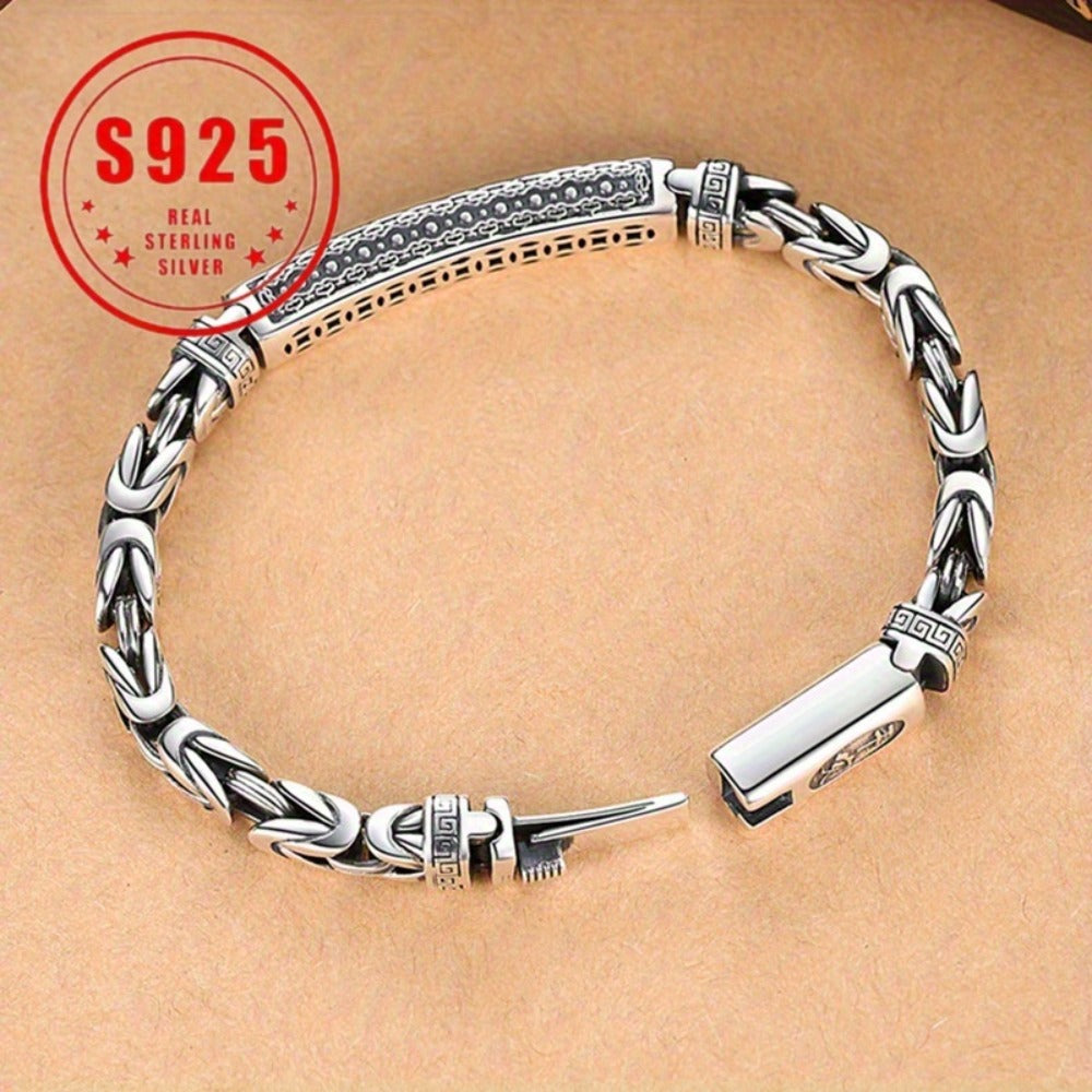 Cuff Bracelet - Sterling Silver for Women 925 Vintage Bohemian Bangle Open Adjustable - product detail view 4
