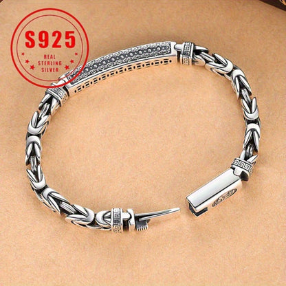 Cuff Bracelet - Sterling Silver for Women 925 Vintage Bohemian Bangle Open Adjustable - product detail view 4