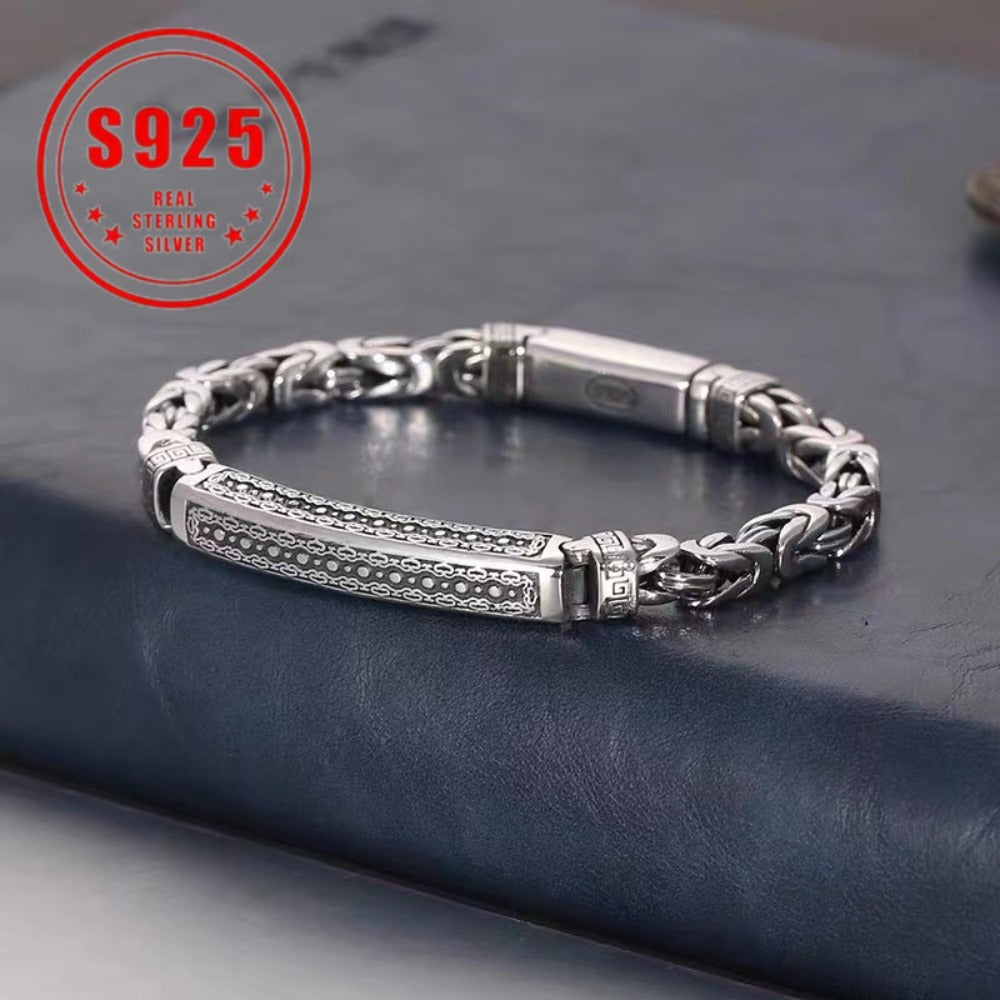 Cuff Bracelet - Sterling Silver for Women 925 Vintage Bohemian Bangle Open Adjustable - product detail view 6