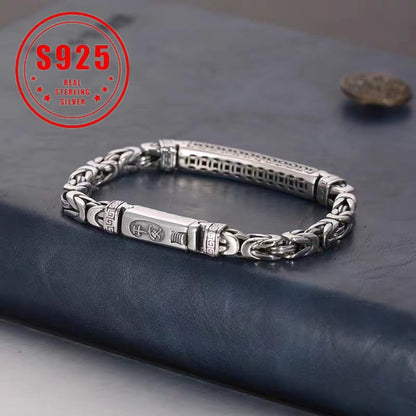 Cuff Bracelet - Sterling Silver for Women 925 Vintage Bohemian Bangle Open Adjustable - product detail view 7