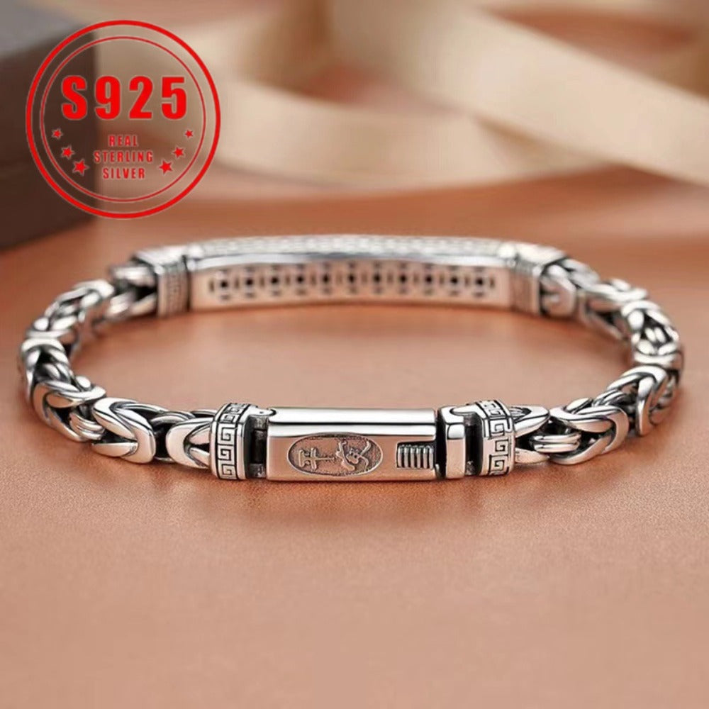 Cuff Bracelet - Sterling Silver for Women 925 Vintage Bohemian Bangle Open Adjustable - product detail view 8