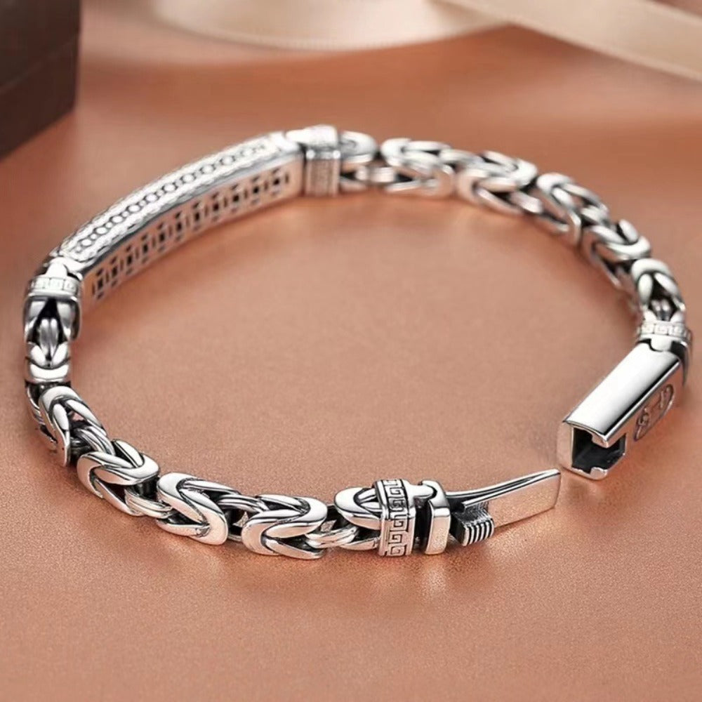 Cuff Bracelet - Sterling Silver for Women 925 Vintage Bohemian Bangle Open Adjustable - product detail view 10