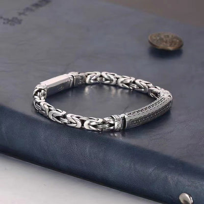 Cuff Bracelet - Sterling Silver for Women 925 Vintage Bohemian Bangle Open Adjustable - product detail view 12