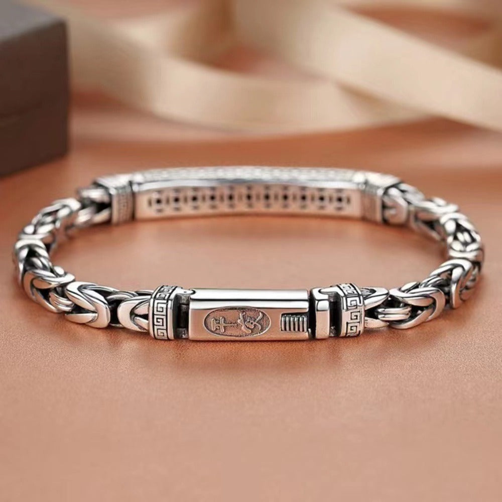 Cuff Bracelet - Sterling Silver for Women 925 Vintage Bohemian Bangle Open Adjustable - product detail view 17
