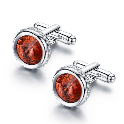 Cufflinks - for Men Sparkling Crystal French Cuff Links Elegant Formal Dress Shirt - product detail view 15