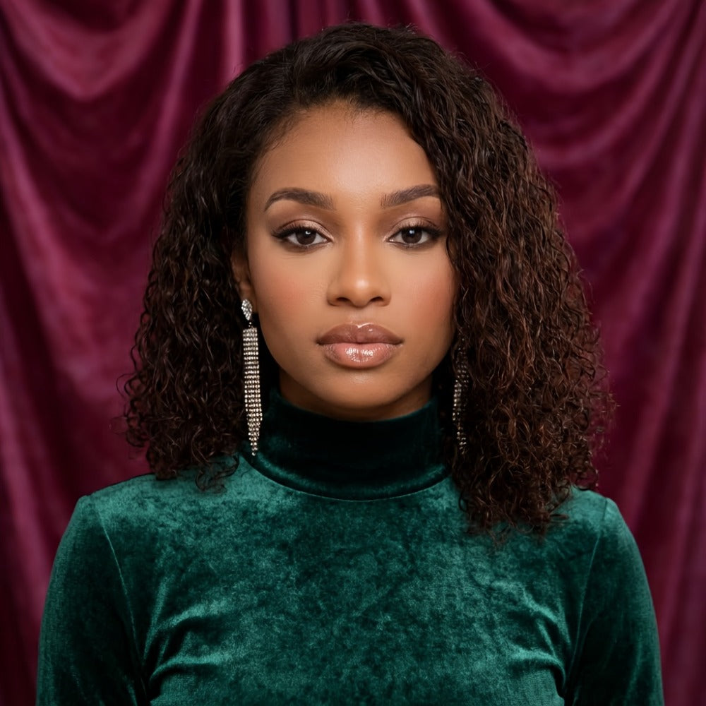 Curly Wig - Deep Wave Glueless for Women - 24" Afro Hair | Pre-Plucked Hairline | Full - product detail view 2