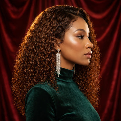 Curly Wig - Deep Wave Glueless for Women - 24" Afro Hair | Pre-Plucked Hairline | Full - product detail view 6