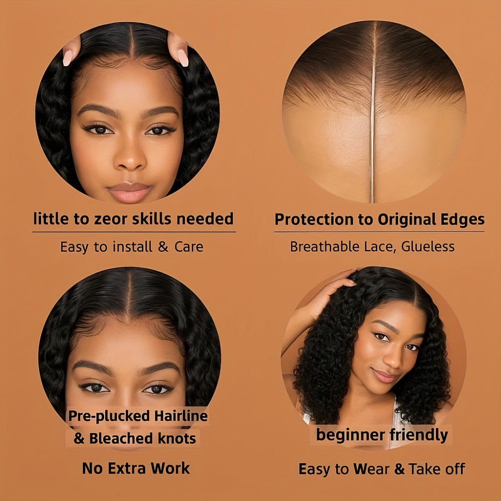 Curly Wig - Deep Wave Glueless for Women - 24" Afro Hair | Pre-Plucked Hairline | Full - product detail view 8