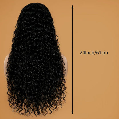 Curly Wig - Deep Wave Glueless for Women - 24" Afro Hair | Pre-Plucked Hairline | Full - product detail view 9